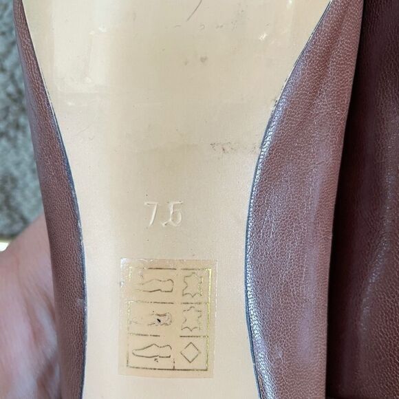 Jeffrey Campbell Daffy Kiltie Ballet Flats Shoes Size 7.5 Luggage Brown Leather - Picture 6 of 6